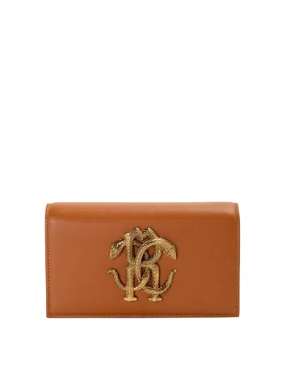 Roberto Cavalli Leather Bag In Brown