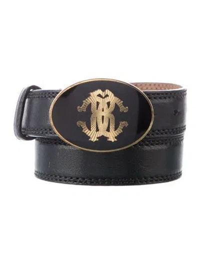 Pre-owned Roberto Cavalli Leather Belt In Black