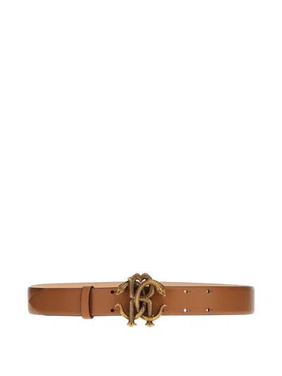 Roberto Cavalli Leather Belt In Brown