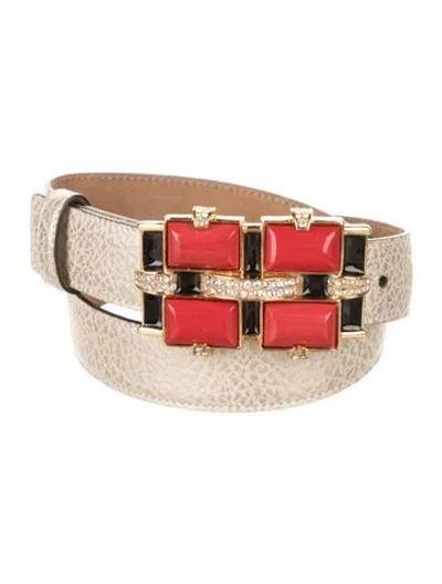 Pre-owned Roberto Cavalli Leather Belt In Gold/metallic