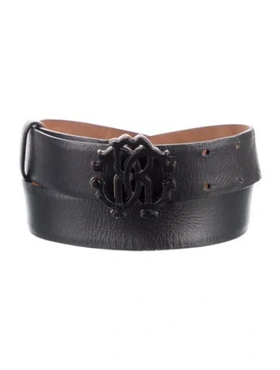 Pre-owned Roberto Cavalli Leather Belt Kit In Black