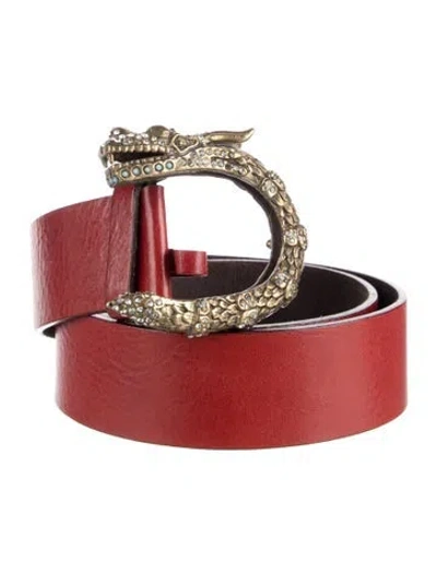 Pre-owned Roberto Cavalli Leather Belt In Red