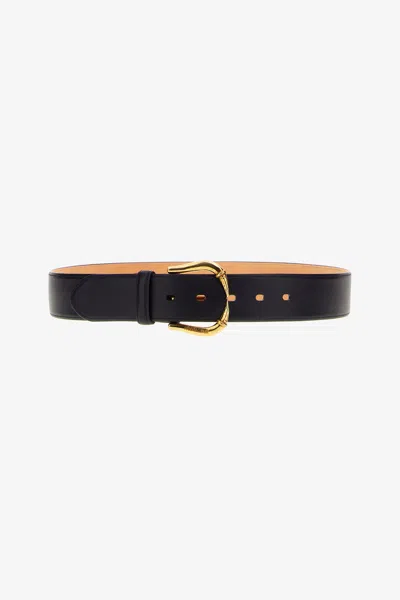 Roberto Cavalli Leather Belt With Buckle In Black