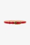 ROBERTO CAVALLI LEATHER BELT WITH MONOGRAM MIRROR SNAKE