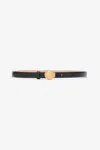 Roberto Cavalli Leather Belt With Shell Buckle In Black
