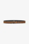 Roberto Cavalli Leather Belt With Snake Buckle In Brown