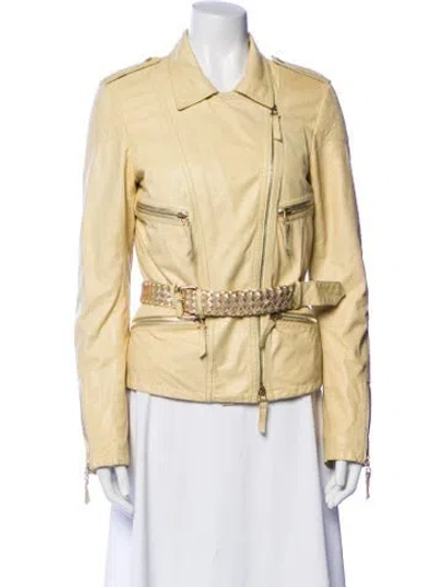 Pre-owned Roberto Cavalli Leather Biker Jacket