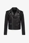 Roberto Cavalli Sheepskin Biker Jacket In Black