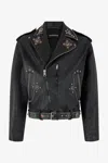 Roberto Cavalli Stud-embellished Leather Biker Jacket