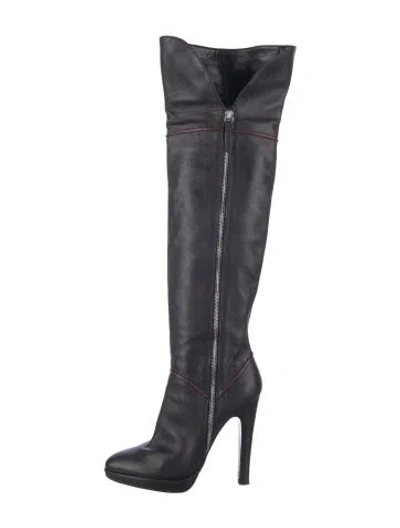 Pre-owned Roberto Cavalli Leather Boots In Black