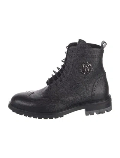 Pre-owned Roberto Cavalli Leather Boots In Black