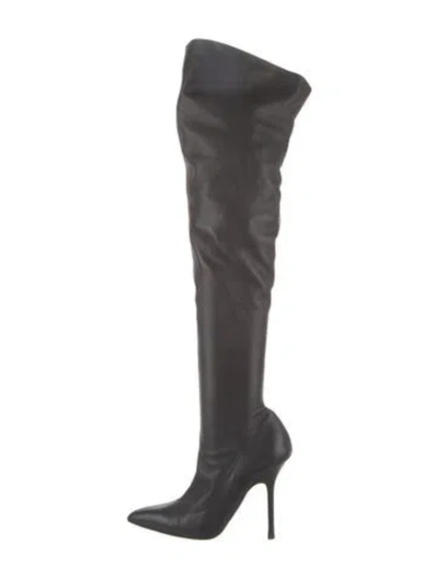 Pre-owned Roberto Cavalli Leather Boots In Gray
