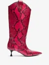 Roberto Cavalli Boots With Python Print In Pink