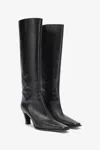 Roberto Cavalli Leather Boots With Mirror Snake Monogram In Black
