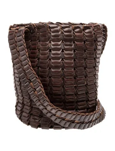 Pre-owned Roberto Cavalli Leather Bucket Bag Large In Brown