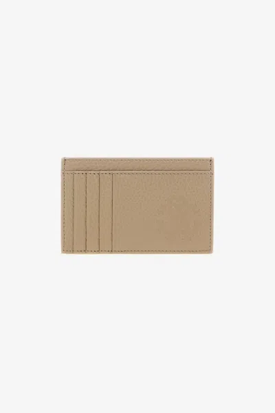 Roberto Cavalli Leather Card Holder In Light Brown
