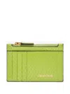 Roberto Cavalli Snake Scale-effect Coin Purse In Green
