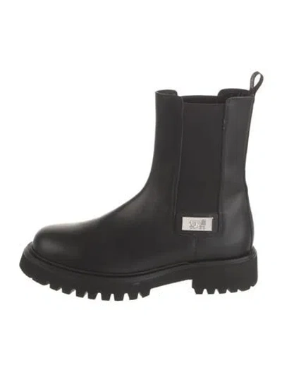 Pre-owned Roberto Cavalli Leather Chelsea Boots In Black