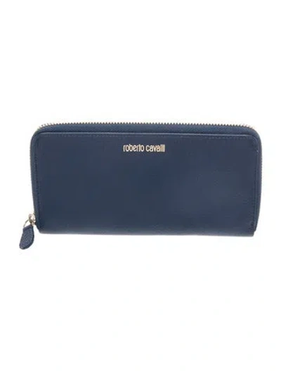 Pre-owned Roberto Cavalli Leather Clutch In Blue