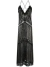 Roberto Cavalli Leather Crocodile-effect Slip Dress In Black