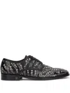 Roberto Cavalli Derby-schuhe Aus Leder In Schwarz