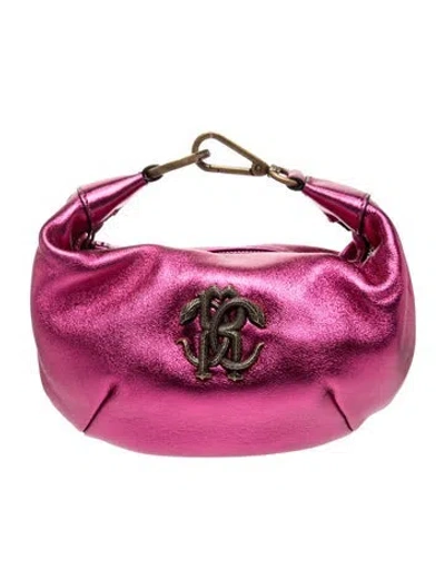 Pre-owned Roberto Cavalli Leather Hobo In Pink