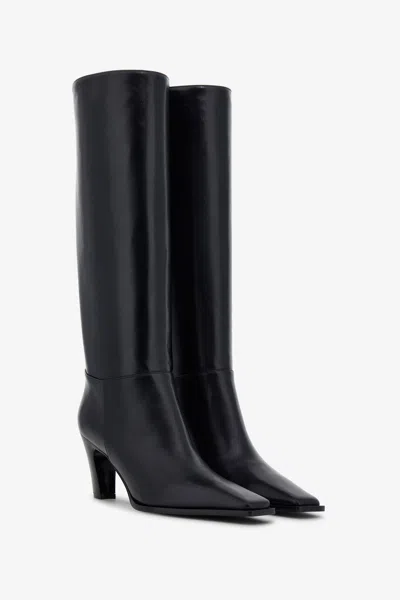 Roberto Cavalli Leather Knee-high Boots In Black