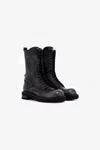 Roberto Cavalli Leather Lace-up Boots In Black