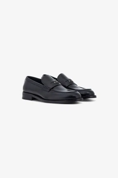 Roberto Cavalli Leather Loafers In Black