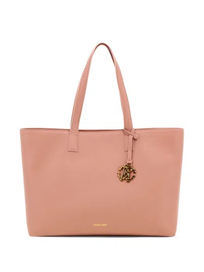 Roberto Cavalli Leather Logo-plaque Tote Bag In Pink