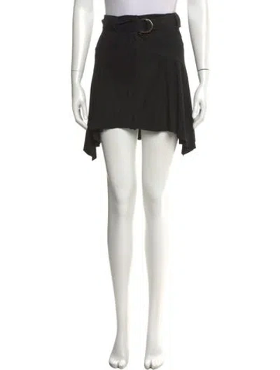 Pre-owned Roberto Cavalli Leather Mini Skirt In Black