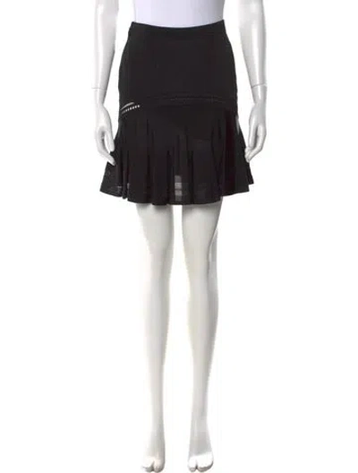 Pre-owned Roberto Cavalli Leather Mini Skirt In Black
