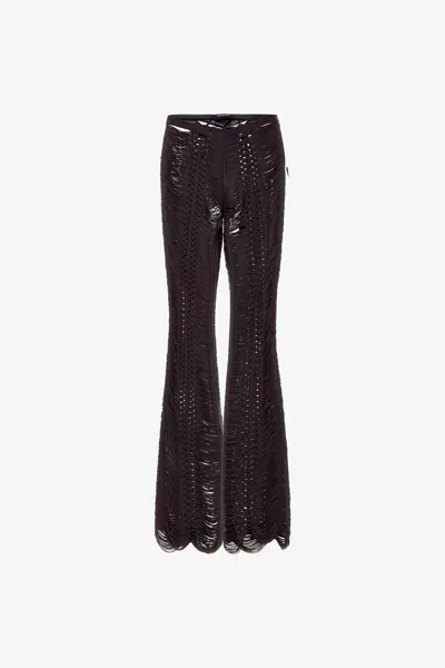 Roberto Cavalli Leather Pants In Black