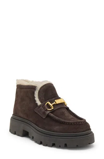 Roberto Cavalli Leather Penny Loafer Boot In Brown