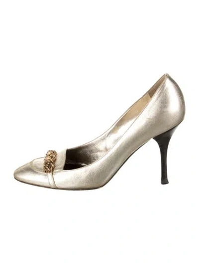 Pre-owned Roberto Cavalli Leather Pumps In Silver