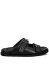 Roberto Cavalli Leather Sandals In Black