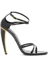 Roberto Cavalli Leather Sandals In Black