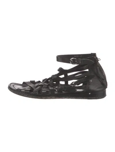 Pre-owned Roberto Cavalli Leather Sandals In Black