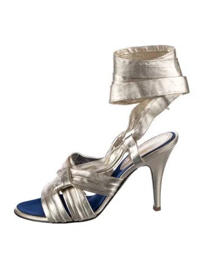 Pre-owned Roberto Cavalli Leather Sandals In Gold