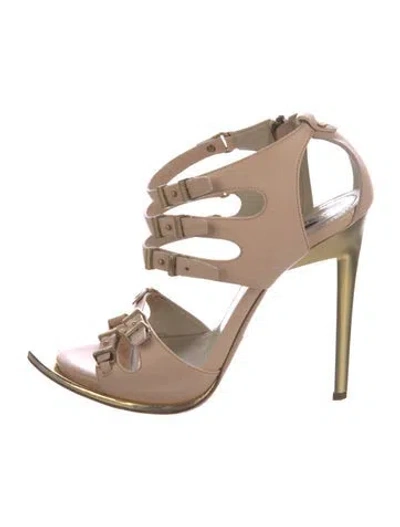 Pre-owned Roberto Cavalli Leather Sandals In Pink