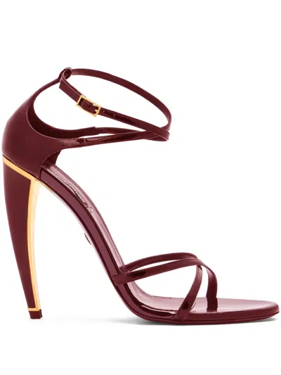 Roberto Cavalli Leather Sandals In Red