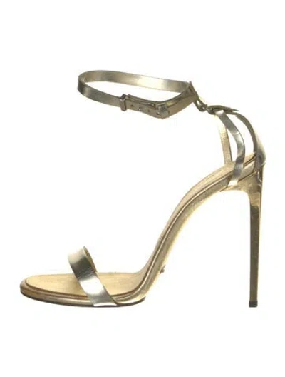 Pre-owned Roberto Cavalli Leather Sandals In Silver