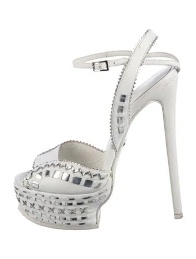 Pre-owned Roberto Cavalli Leather Sandals In White