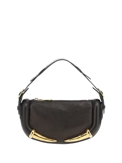 Roberto Cavalli Leather Shoulder Bag In Black