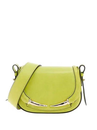 Roberto Cavalli Leather Shoulder Bag In Green
