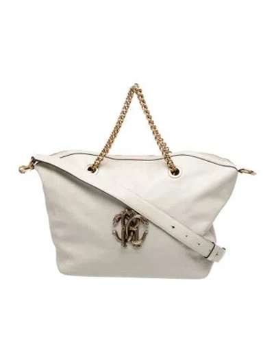 Pre-owned Roberto Cavalli Leather Shoulder Bag In Neutrals