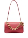 Roberto Cavalli Shoulder Bag With Chain And Charm In Red