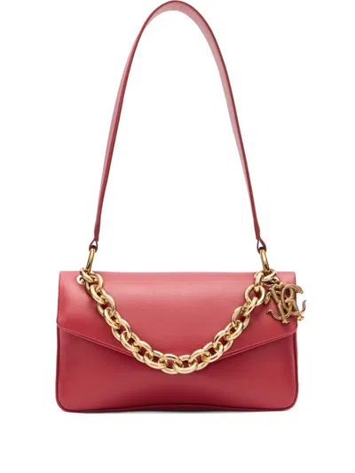 Roberto Cavalli Leather Shoulder Bag In Red