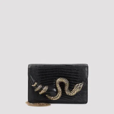 Roberto Cavalli Leather Shoulder Handbag For Women In Purple
