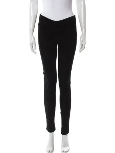 Pre-owned Roberto Cavalli Leather Skinny Leg Pants In Black